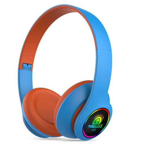 Colorful Wireless Kids Gaming Headphones – Noise Cancelling Headset with LED Lights, Mic & TF Card Slot