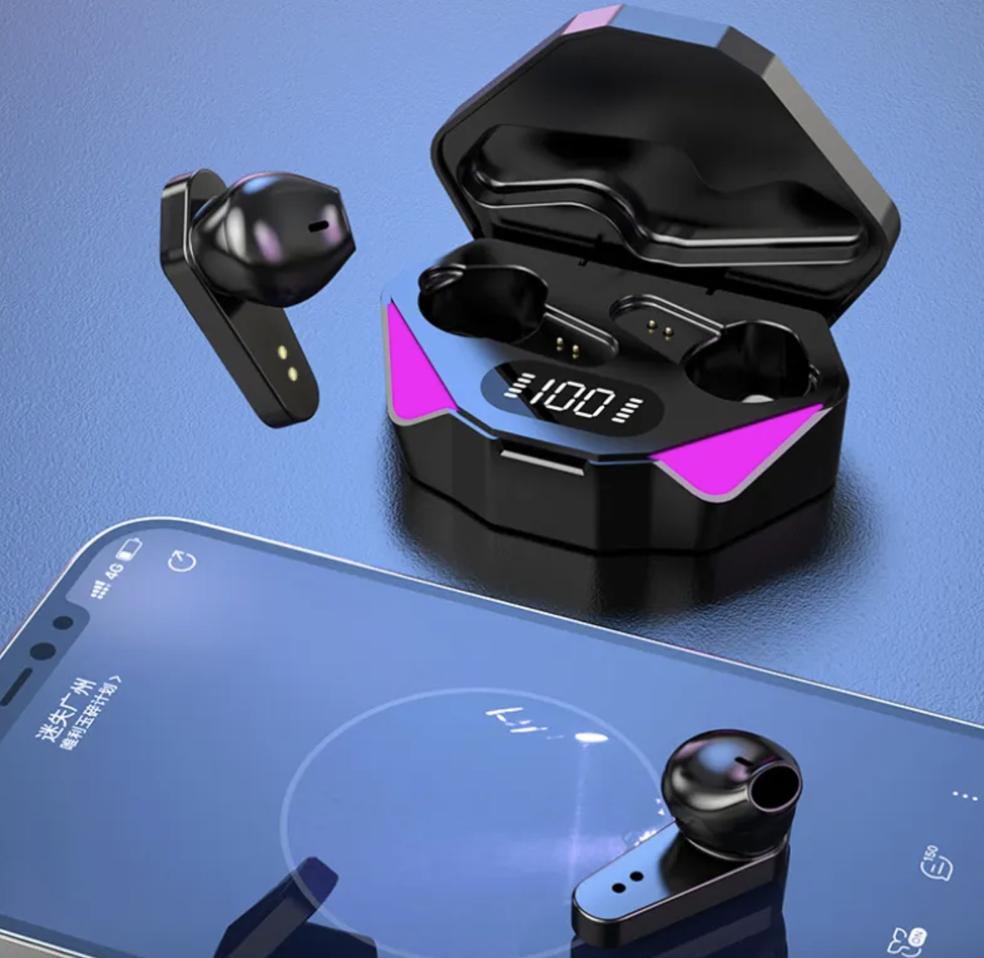 TWS X15 Gaming Earbuds – Wireless Low-Latency Headphones with LED Display
